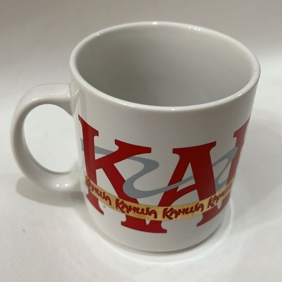 Kahlua Coffee Liquer Mug 3 3/4 Inches Tall 10 Ounces White Red Gray Bar Cocktail - Picture 2 of 5